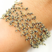 Hematite Cluster Dangle Gold Plated Wire Chain